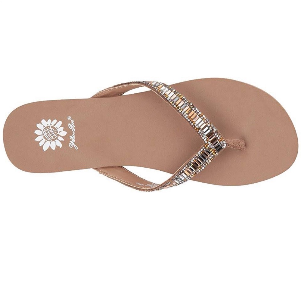 New Yellow Box leather strap Jenna flip flop 9
